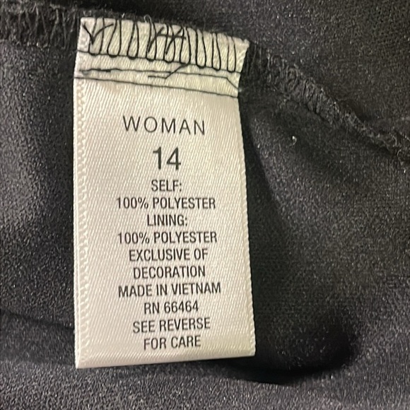 Roz & Ali Womens Black Floral Embroidered Stitched Sheath Dress Size 14 - Picture 12 of 12